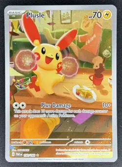 Pokemon TCG Plusle 193/182 SV04 Paradox Rift Illustration Rare Full Art Card NM - Image 1