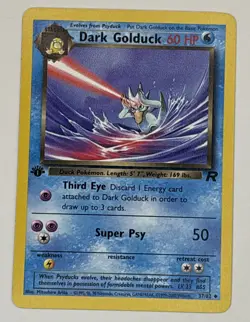Pokemon Card - Dark Golduck Team Rocket 1st Edition 37/82 Uncommon - Image 1
