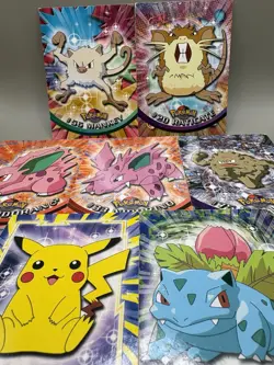 Pokemon Topps Card Bundle x7 Pikachu Ivysaur Vintage TV Animation Series Job Lot - Image 1