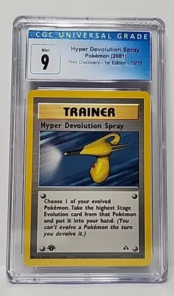CGC 9 Hyper Devolution Spray 73/75 1st Edition 2001 Pokemon Neo Discovery Card - Image 1