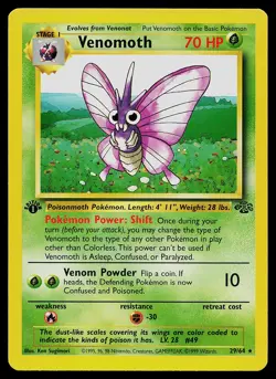 Pokemon Card - Venomoth Jungle 29/64 1st Edition - Image 1