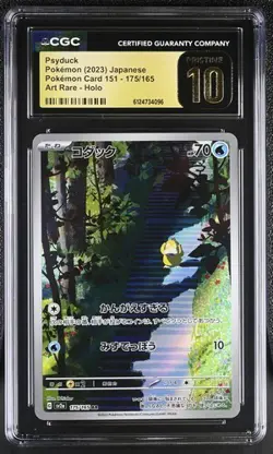 ✨✨ CGC Pristine 10 Psyduck 175/165 Art Rare Japanese 151 Pokemon Card - Image 1