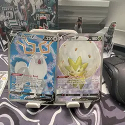 Pokemon Wyrdeer V & Eldegoss V Sword & Shield Holo V Card Lot 2 Cards - Image 1