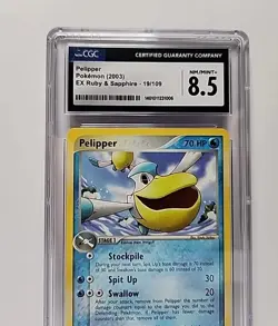 Pelipper 19/109 EX Ruby & Sapphire E-Reader 2003 Pokemon Card Graded CGC 8.5 - Image 3