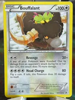 POKEMON BOUFFALANT 107/113 UNCOMMON LEGENDARY TRASURES NM CARD - Image 1