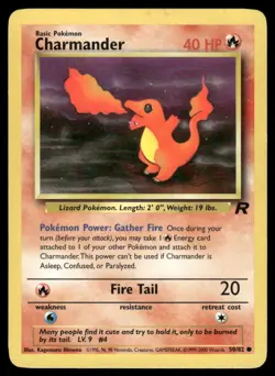 Pokemon Cards Charmander 50/82 UNLIMITED Team Rocket Common LP - Image 1