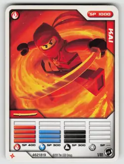 2011 LEGO Ninjago Masters of Spinjitzu - KAI - Non Holo Ninja Card #1/81 - Image 1