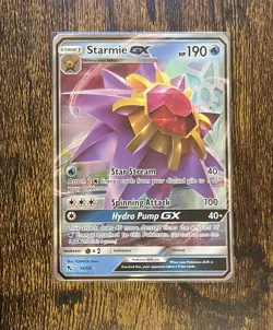 Starmie GX 14/68 Pokemon Card 2019 Hidden Fates Holo Ultra Rare Near Mint Card - Image 1