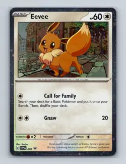 Eevee 200 2025 Pokemon Black Star Promo Cosmos Holo Destined Rivals Card NM+ (b) - Image 1