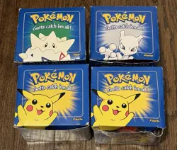 Pokemon 1999- 23k Burger King Gold Plated Card 4 Blue Box Lot- 2 Pikachu-Mewtwo - Image 1