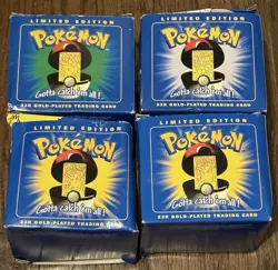 Pokemon 1999- 23k Burger King Gold Plated Card 4 Blue Box Lot- 2 Pikachu-Mewtwo - Image 3