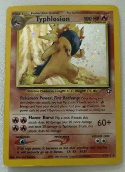 Typhlosion Neo Genesis Holo Rare 100HP #17/111 2000 Nintendo Pokemon Card - Image 1