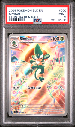 Pokemon TCG Simisage Black Bolt Holo Illustration Rare Card 090/086 PSA 9 - Image 1