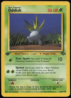 Oddish [1st Edition] #58 Jungle Pokemon Card - Image 1