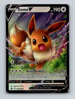 Eevee V SWSH065 Pokemon Sword & Shield Black Star Promo Card NM+ - Image 1