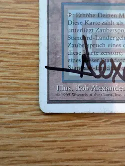 MTG German Revised Underground Sea SIGNED Rob Alexander Dual Land MP/HP - Image 2
