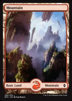 Basic Lands 10 MTG Mountain (266) (Full Art), NM-Mint, English Battle for Zendik - Image 1