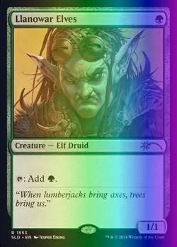 MTG Llanowar Elves (1553/3004) Secret Lair Drop Series NM FOIL- Rainbow - Image 1