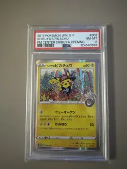 Pokemon Shibuya's Pikachu S-P Promo Holo 002/S-P Japanese 2019 PSA 8 - Image 1