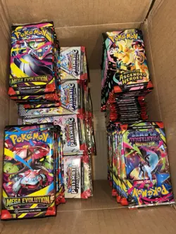 Pokemon LOT 176 SEALED Booster Packs Assortment: Prismatic Ascended Heroes Mega - Image 1