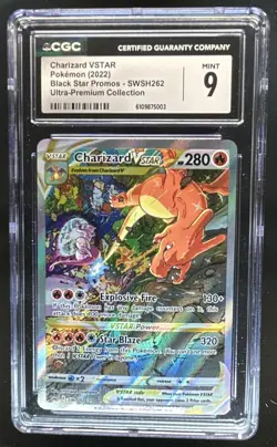 2019-2023 Pokemon SWSH Black Star Promos Charizard VST #SWSH262 CGC 9 - Image 1