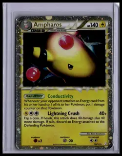 2010 Pokemon HeartGold SoulSilver Ampharos (Prime) #105/123 - Image 1