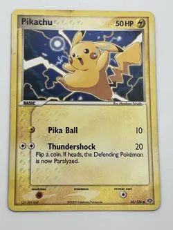 Pokemon Pikachu TCG EX Emerald Card 60/106 Regular Common 2005 Damaged - Image 1