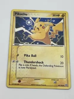 Pokemon Pikachu TCG EX Emerald Card 60/106 Regular Common 2005 Damaged - Image 2