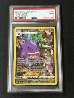 2022 POKEMON SWORD & SHIELD LOST ORIGIN #TG06 FULL ART/GENGAR PSA 9 MINT - Image 1