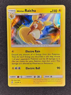 Alolan Raichu Holo 57/236 Sun & Moon Unified Minds Pokemon Card TCG NM - Image 1