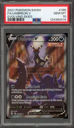 Pokemon Umbreon V Evolving Skies Full Alt Art #189 PSA 10 Gem Mint - Image 1