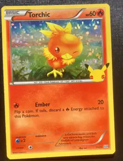 Torchic 11/25 Pokemon McDonalds 25th Anniversary Holo TCG LP - Image 1