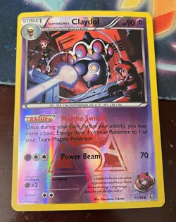 Pokemon TCG Double Crisis Team Magma's Claydol Reverse Holo 11/34 LP - Image 1