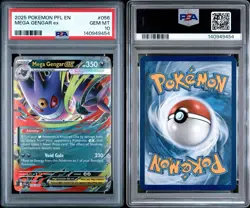 2025 Mega Gengar ex 056/094 Pokemon Double Rare Phantasmal Flames PSA 10 - Image 1