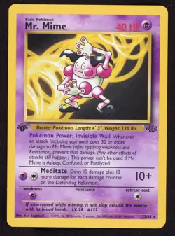 Pokemon Jungle Mr Mime 22/64 Non Holo 1st Edition LP - Image 1
