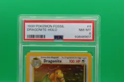 Pokemon 1999 Fossil Dragonite #4 Holo Unlimited Graded PSA 8 - Image 2