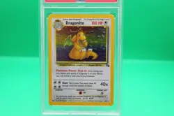 Pokemon 1999 Fossil Dragonite #4 Holo Unlimited Graded PSA 8 - Image 5