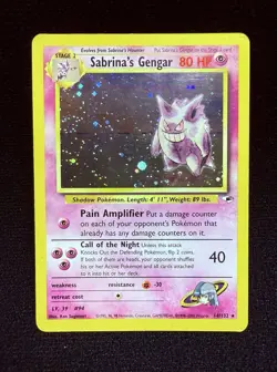 2000 Sabrina's Gengar 014/132 Gym Heroes Holo Rare Vintage Pokemon TCG WoTC - Image 1
