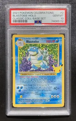 PSA 10 Blastoise 2/102 Pokemon 25th Anniversary Celebrations Holo TCG Gem Mnt - Image 1
