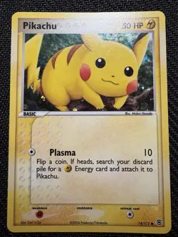 Pokemon TCG Pikachu EX Fire Red & Leaf Green 74/112 Reverse Holo 2004 LP - Image 1