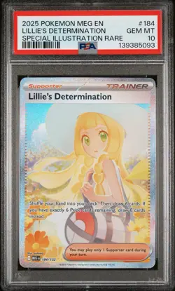 Lillie's Determination #184 Pokemon Mega Evolution EN 2025 SIR PSA 10 GEM MINT - Image 1