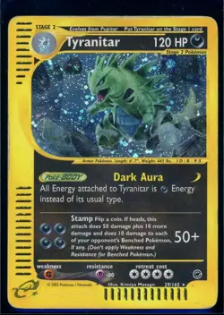 Pokemon EXPEDITION - #29/165 Tyranitar - Holo - ENG - Damaged - Image 1