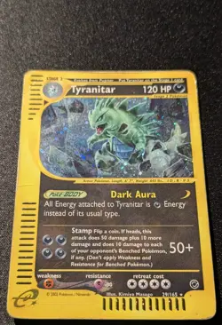 Pokemon EXPEDITION - #29/165 Tyranitar - Holo - ENG - Damaged - Image 4