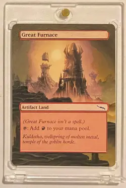 GREAT FURNACE (MRD) MTG Magic Hand Painted Altered Extended Art STAPLE LAND - Image 1