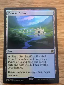 MTG Khans of Tarkir Flooded Strand Rare Fetch Land [Foil] [NM] - Image 2