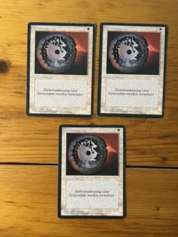 MTG Magic the Gathering – 3x Disenchant x3 – FBB German - Foreign - 1 is MISCUT - Image 1