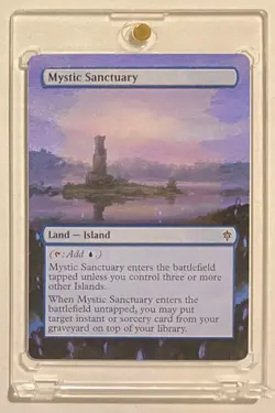 MYSTIC SANCTUARY (ELD) MTG Magic Hand Painted Altered Extended Art STAPLE LAND - Image 1