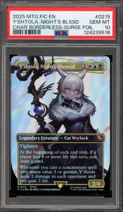 Magic MTG Y'Shtola, Night's Blessed CHAR Borderless Surge Foil #0215 PSA 10 - Image 1