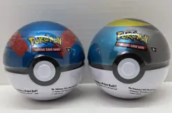 Pokemon TCG: Great Ball & Moon Ball Tins (A24)- Factory Sealed 2024 - Lot Of 2 - Image 1