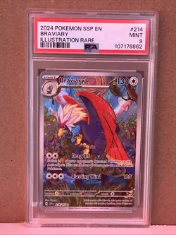 PSA 9 MINT Braviary Illustration Rare Surging Sparks Pokemon 2024 214/191 - Image 1